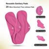 SIZI Absorbent Reusable Menstrual Sanitary Pads/Washable Cloth Menstrual Period Pads,Reusable Panty Liners. (Pink Cloth Pad- 3 Count) view 3
