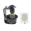 LOOM TREE 4 In 1 Salon Bristle Hair Shaving Brush With Black Poly Soap Mug Bowl And Shaving Brush Holder Stand Shave Soap Travel Set For Salon Barber Men | Shaving & Hair Removal view 2