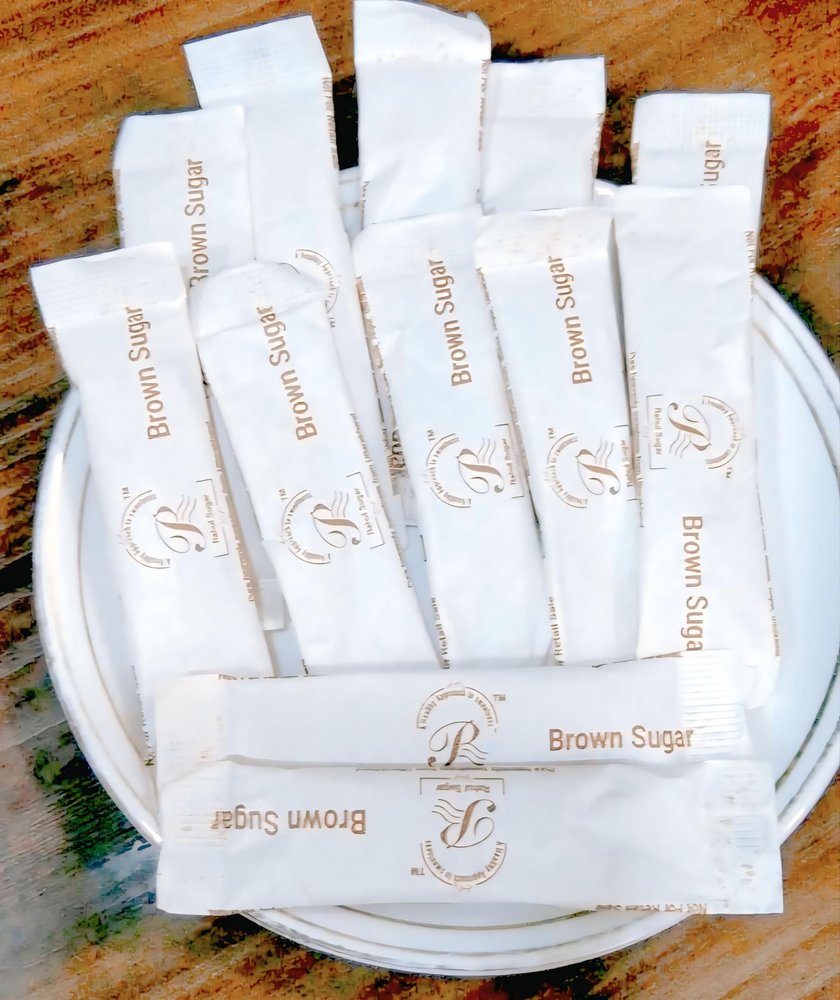 Rahul Sugar Brown Sugar Tubular Sachets, (5G Each X 1000Pcs) Pure and Chemical Free for Baking | Sugar Sachets Pouch | Organic Brown Sugar | 100% Unrefined & Naturally Processed (5 KG)