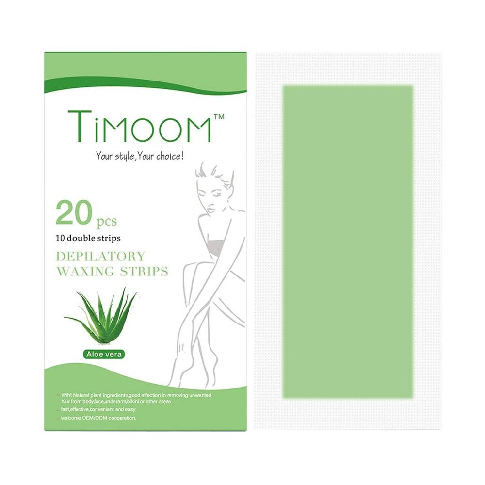 LOOM TREE 20Pcs Dual-Sided Depilatory Waxing Strips Cold Wax Bikini Hair Remover Aloe | Shaving & Hair Removal | Waxing Supplies