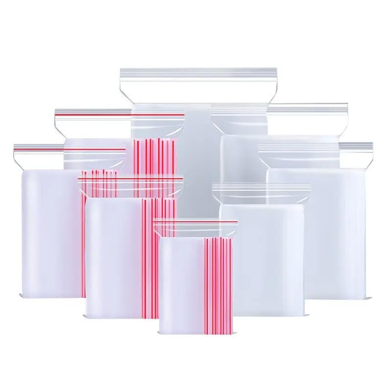Mavaa Heavy-Duty Clear Plastic Zip Lock Pouch Bags - Reusable Resealable Airtight Storage for Jewelry, Coins, Beads, Pills, Cloths, Screws & More - Durable Press Seal, Multiple Sizes (100, 4X6)