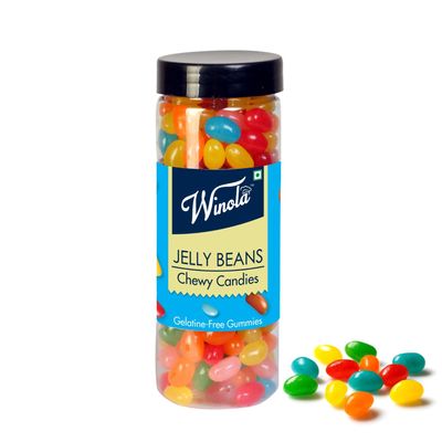 Winola Jelly Beans - 100% Vegetarian Multicolored, Mixed Fruit Flavours Jelly Beans (280 gm)