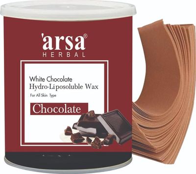 arsa HERBAL PROFESSIONAL: White Chocolate Hydro-Liposoluble Wax | Safe for All Skin Types & Colophony-Free | Includes Wax Strips for Smooth Skin