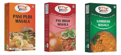SMM Pani Puri Masala | Pav Bhaji Masala | Sambhar Masala | Masala Powder with Natural Oils (Combo 3)