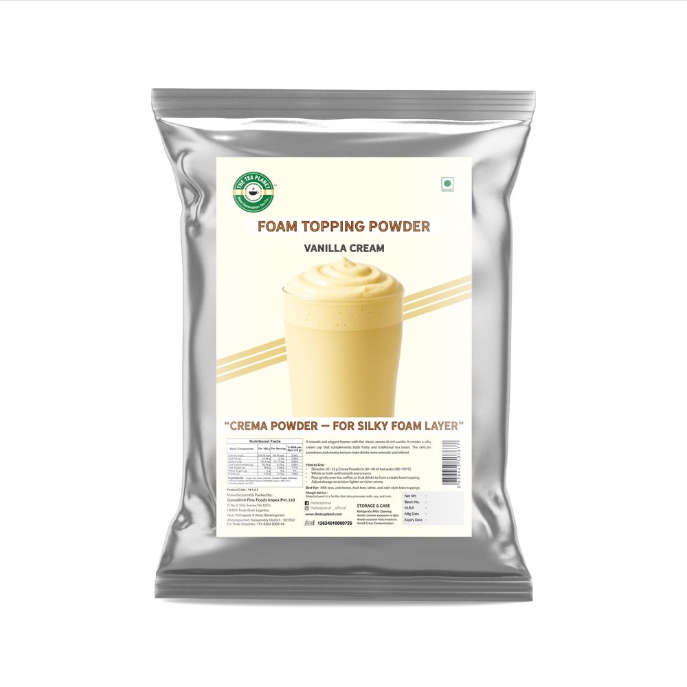 Tea Planet Cheese Foamer  Vanilla Cream Flavor | Rich, Creamy, and Velvety Topping for Bubble Tea, Milkshakes, and Desserts | Non-GMO, Quick & Easy Preparation, (1000gms, Vanilla Cream)