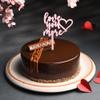 Bakingo 2Kg Delicious Silky Smooth Fresh Chocolate Truffle Cake With Love Topper For Birthday & Anniversary Cake, Valentine Day Cake For Boyfriend, Girlfriend, Husband & Wife (Same Day Delivery) view 1