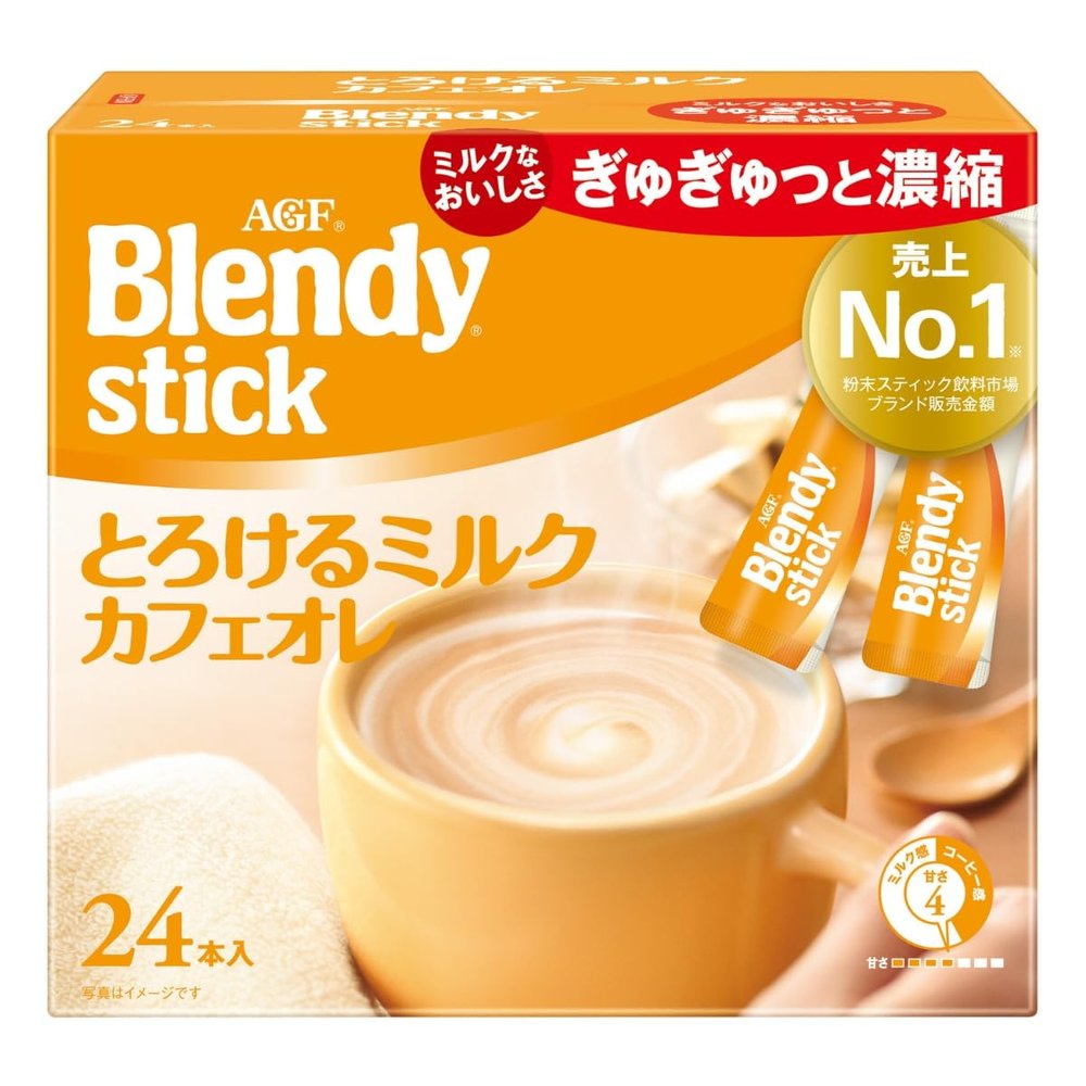 AGF Blendy Stick Melting Milk Cafe au Lait 24 Sticks [Stick Coffee] | Made in Japan