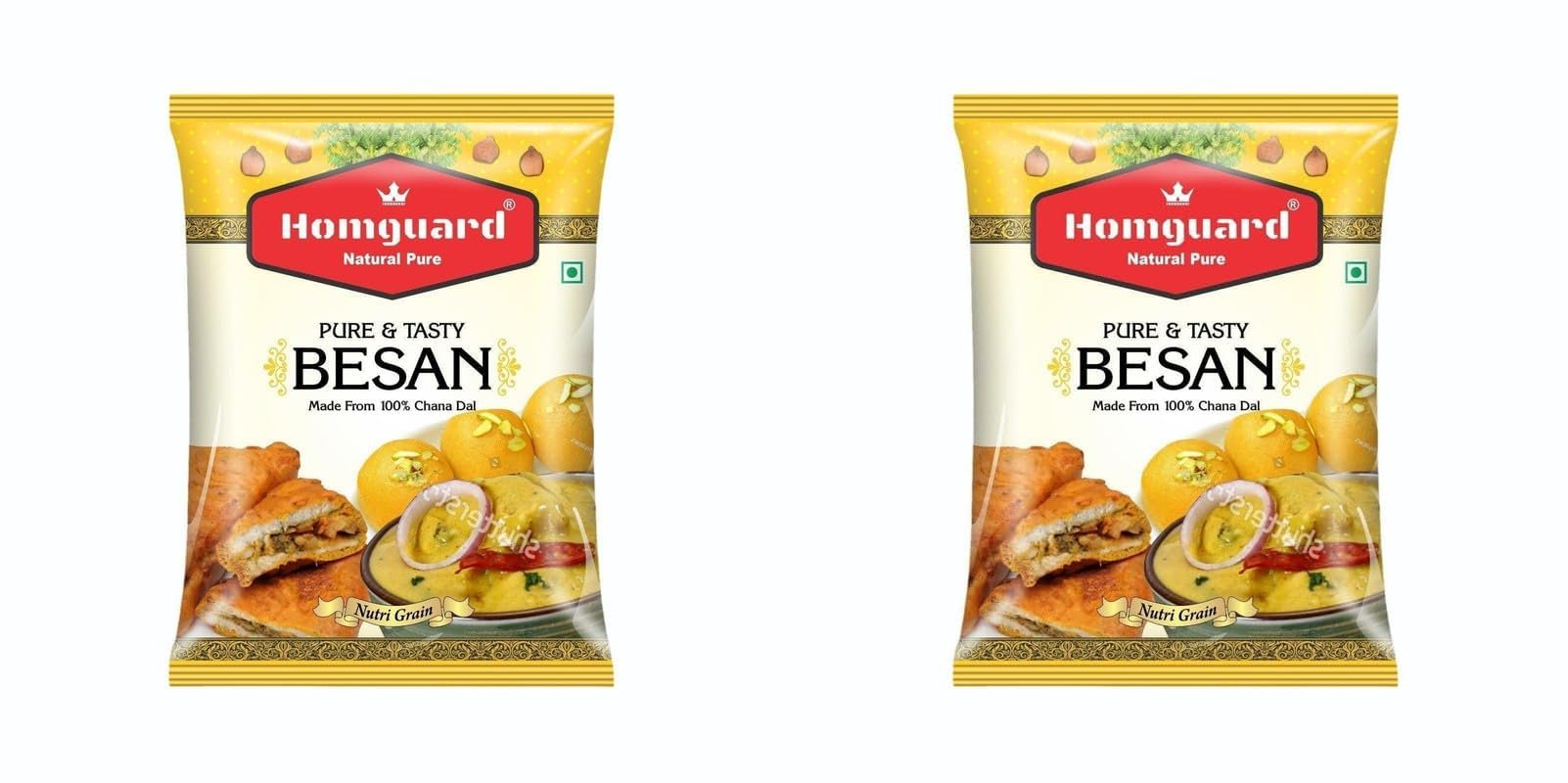 Homguard Spices Fresh Besan Flour, Chana Dal Atta, (500 Gram) | & | 500 Gram Spices Fresh Besan Flour, Perfect for Pakoras, Dhoklas,Chana Dal Atta