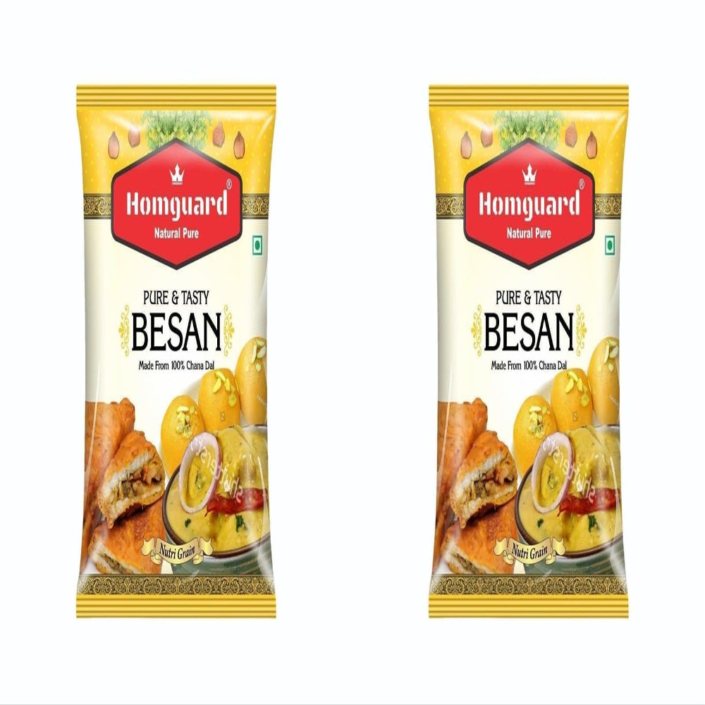 Homguard Spices Fresh Besan Flour, Chana Dal Atta for Making, Besan Ladoo, 500 Gram | & | Natural & Original Chana Dal Besan Flour, Chana Dal Atta for Making Dhokla, 500 Gram
