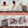 20 Beads Brown Wooden Massager Guasha Wood Stick Tools Wooden Therapy Scraping Lymphatic Drainage Massager, Double Row 20 Beads Point Treatment Gua Sha Tools for Back Leg view 3
