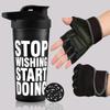 2025 NEW Gym Shaker Bottle and Gym Hand Gloves For Men and Women | Weightlifting Gloves | Powerlifting Gloves | Protein Shaker | Leakproof Shaker | 700ml Shaker | Wrist Support Gloves (White & Black) view 1