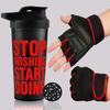 2025 NEW Gym Shaker Bottle and Gym Hand Gloves For Men and Women | Weightlifting Gloves | Powerlifting Gloves | Protein Shaker | Leakproof Shaker | 700ml Shaker | Wrist Support Gloves (Red) view 1