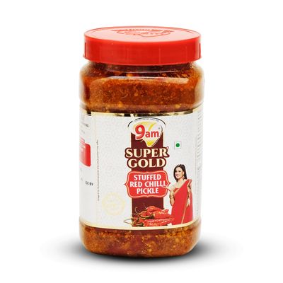 9AM Super Gold Red Chilli Pickle 900g  Spicy & Tangy Traditional Indian Achar