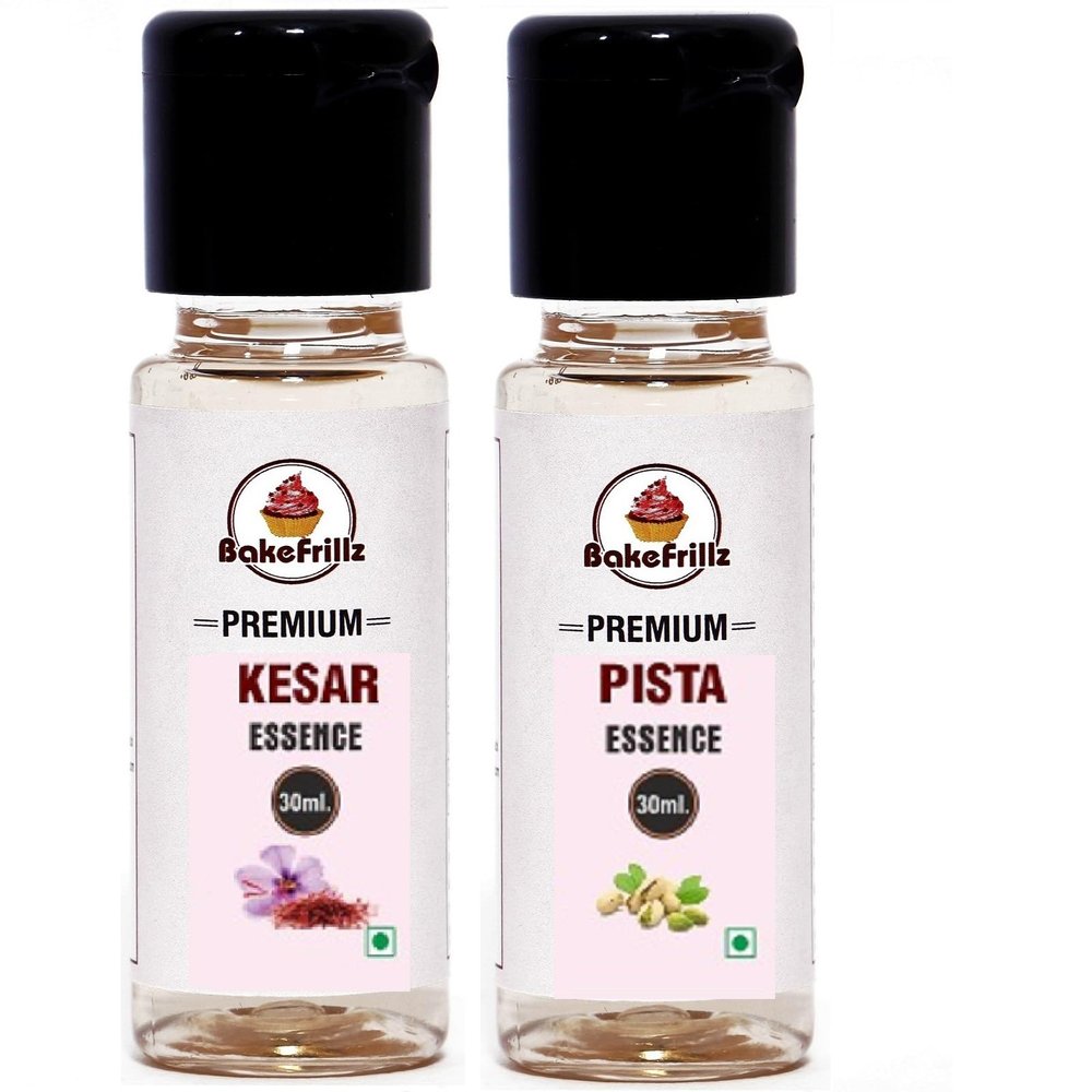 Bakefrillz kesar & pista food flavour essence for cakes ice creams desserts 30 ml x 2