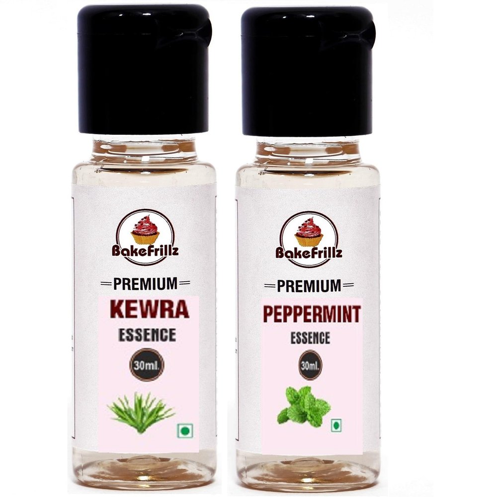 Bakefrillz Kewra & Peppermint Food Flavour Essence for Cakes Ice Creams Desserts 30 ml x 2