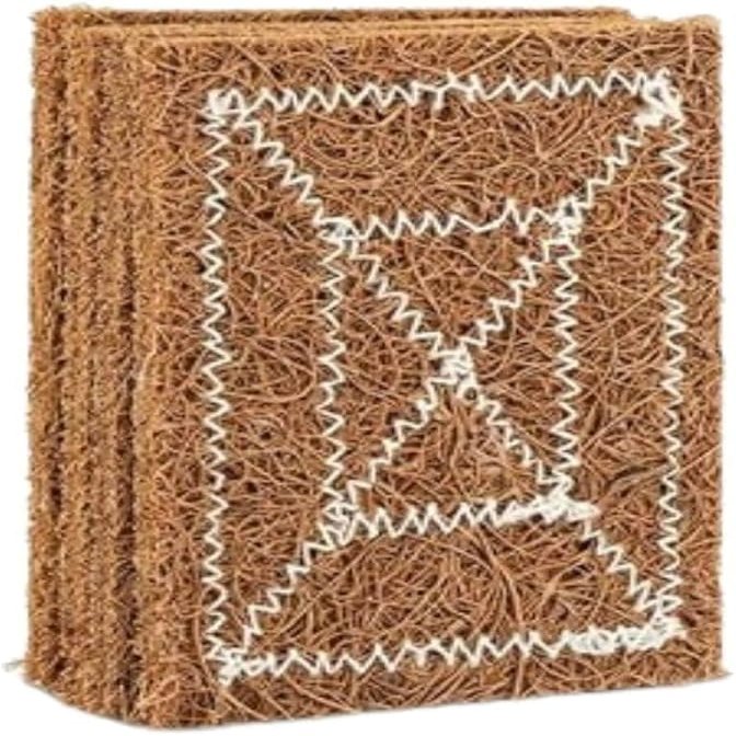 Assbri Collections Coconut Coir Scrubber Pad, Non Scratch & Odor FreeScrubber | Coconut Scrubber for Utensils, Kitchen, Vessels, Dishes | Natural Coconut Fiber Scrubber (Pack of 10)