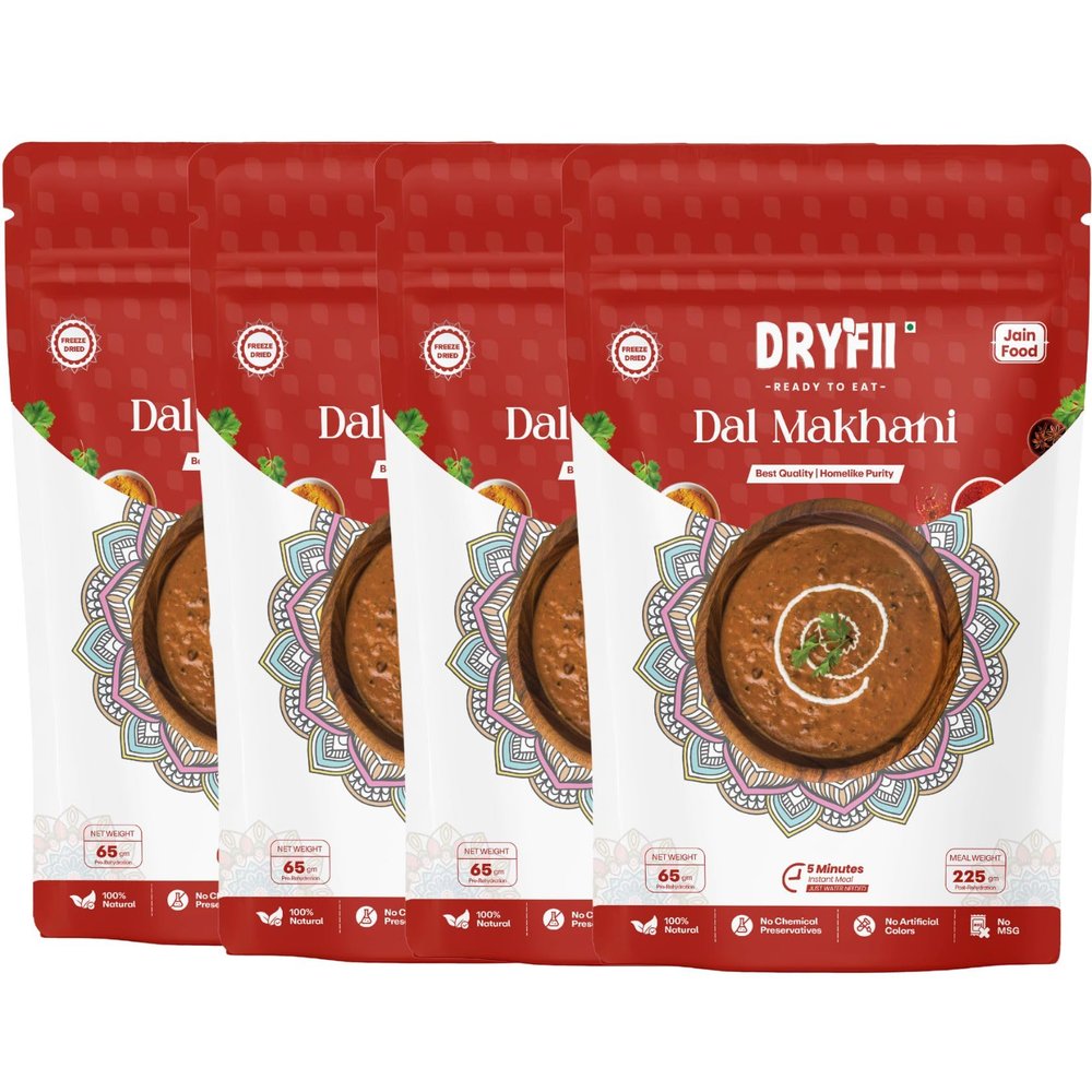 Dryfii Ready-to-Eat Instant Jain Dal Makhani | Pure Veg | Freeze Dried | No Onion, No Garlic | Rehydrated Weight 900 g