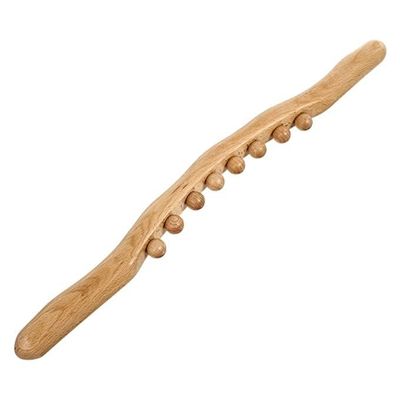 8 Beads Massage Roller Professional Body Relieve Muscle Soreness Stick Wooden Trigger Point Back Legs Neck Wooden Therapy Scraping Lymphatic Drainage Massager