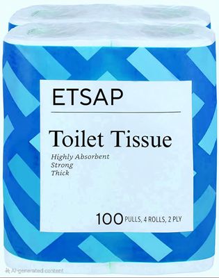 ETSAP (pack of 4)2 Ply Toilet Tissue Rolls | 400 sheets| 100 Toilet Tissue X 4 Rolls | Soft And Highly Absorbent | Natural semi Virgin(pack of 4)