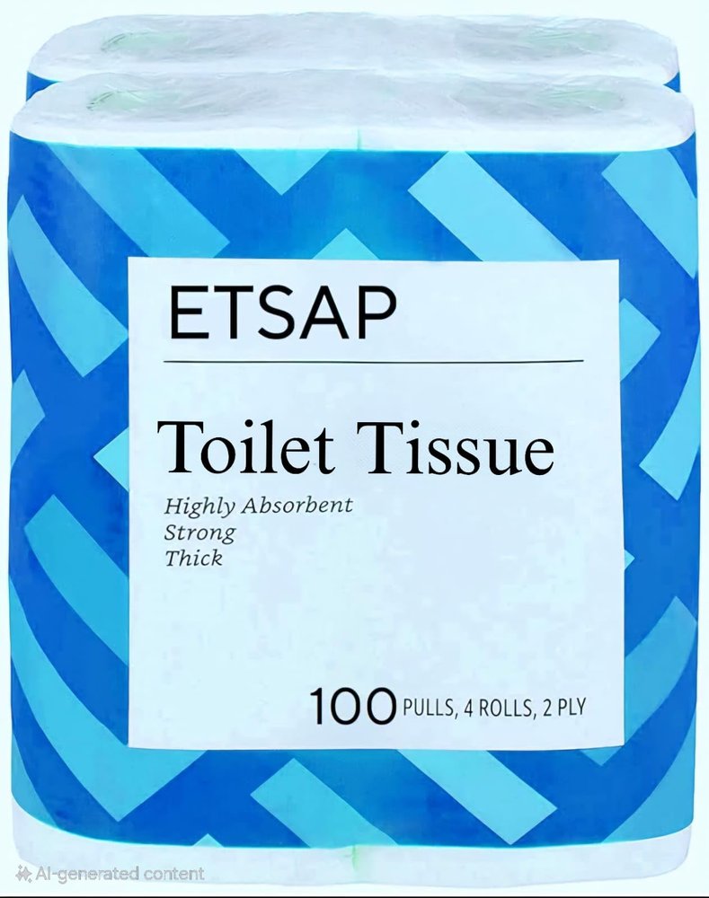 ETSAP (pack of 4)2 Ply Toilet Tissue Rolls | 400 sheets| 100 Toilet Tissue X 4 Rolls | Soft And Highly Absorbent | Natural semi Virgin(pack of 4)
