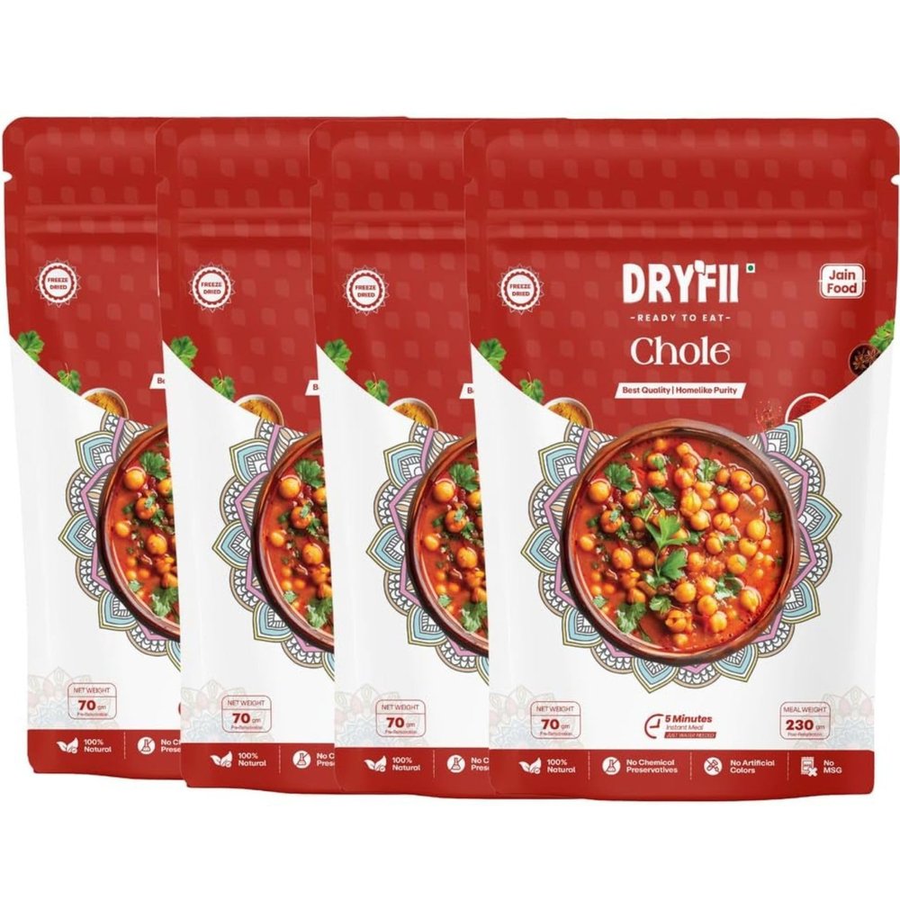 Dryfii Ready-to-Eat Instant Jain Chole | Pure Veg | Freeze Dried | No Onion, No Garlic | Rehydrated Weight 920 g