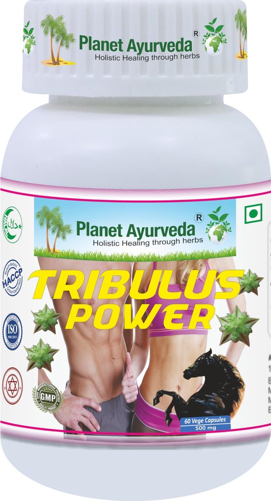 Planet Ayurveda TRIBULUS POWER Herbal Supplement, 60 Capsules - Gokshur Extract (Tribulus terrestris), 500 mg, Vegetarian