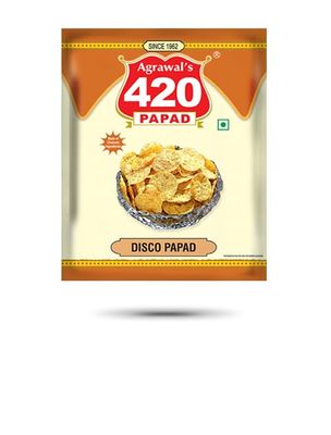 Agrawal's 420 Moong Disco Papad | 100% Vegetarian, No Artificial Colors | Crispy & Crunchy Side for Meals & Snacks 800g, pack of 8 (100g Each)