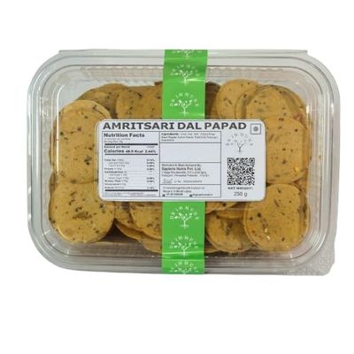 AMRITSARI DAL PAPAD | 250 Gram Authentic Punjabi Snack | Ready to Cook | Crispy and Flavorful | Handmade Papadam | Perfect for Meals and Snacks | 250 Gram Pack of 2
