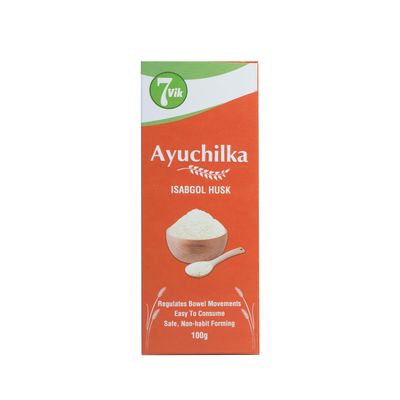 7vik Isabgol Husk (7vik Ayuchilka) 100gm Plain | Natural Psyllium Husk | Bulk-forming Dietary Fiber | Helps Relieve Constipation | Supports Digestion | Non-Habit Forming Pack of 1