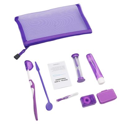 CALANDIS 8Pcs teeth Care Kit Mouth Mirror Waxing Hourglass Timer Braces Cleaning Purple | Other Health Care Supplies | Health Care