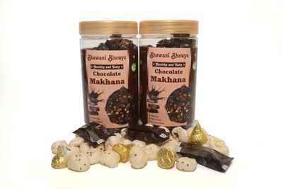 Bhawani Bhawya Roasted & Flavoured Chocolate Makhana 400gm(pack of 2, 200gm Each) Delicious Meets Nutritious | Gluten-Free| Superfood | Nutrient Rich|Trans-Fat Free