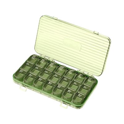 CALANDIS Weekly Pill Box Organiser Daily Pill Keeper 21 Grid Container Green | Pill Boxes, Pill Cases | Health Care