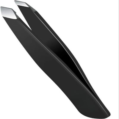 Aternal Stainless Steel Eyebrows Plucking Tweezer, Precision Eyebrow Tweezer for Ingrown Hair, Facial Hair Remover, Black