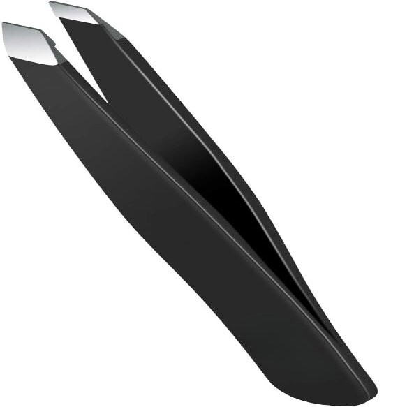 Aternal Stainless Steel Eyebrows Plucking Tweezer, Precision Eyebrow Tweezer for Ingrown Hair, Facial Hair Remover, Black