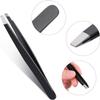 Aternal Stainless Steel Eyebrows Plucking Tweezer, Precision Eyebrow Tweezer for Ingrown Hair, Facial Hair Remover, Black view 2