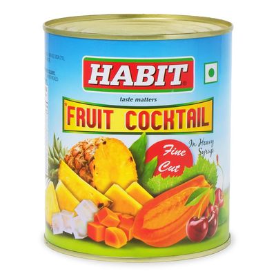 HABIT Fruit Cocktail - 850g (Pack of 4) | Assorted Bite-Size Fruits in Sugar Syrup | Canned fruit cocktail | Perfect for Cakes, Salads, Pies, Puddings & Desserts