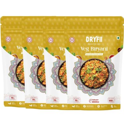 Dryfii Ready-to-Eat Instant Veg Biryani | Pure Veg | Freeze Dried | Rehydrated Weight 1 kg
