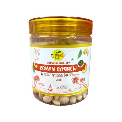 100% Natural and Premium Cashew Nuts| Plain Kaju 250g | Cashew Dry Fruit Whole Cashew Nuts Jar