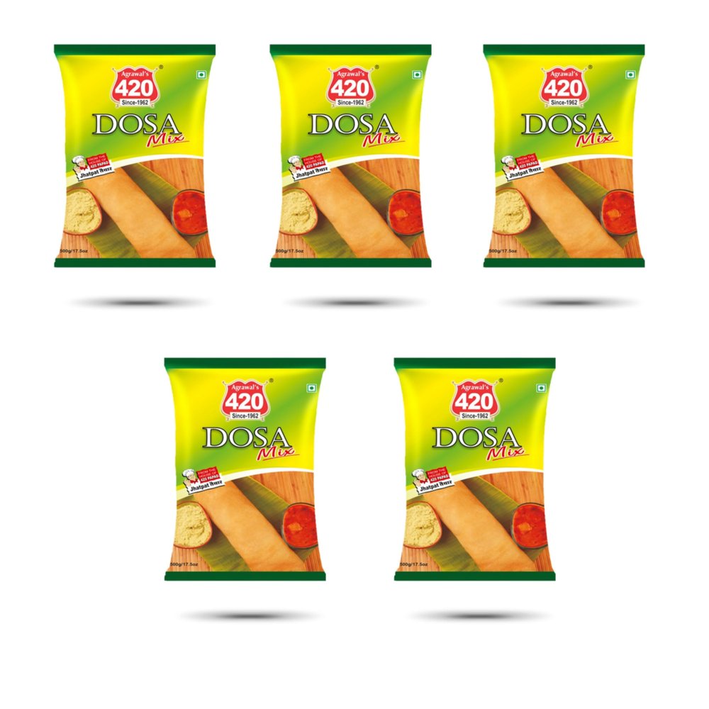 Agrawal's 420 Instant Dosa Mix | Authentic South Indian Crispy Dosa Batter | No Soaking, No Grinding Required | Healthy Quick & Easy Breakfast, Pack of 5 200g Each