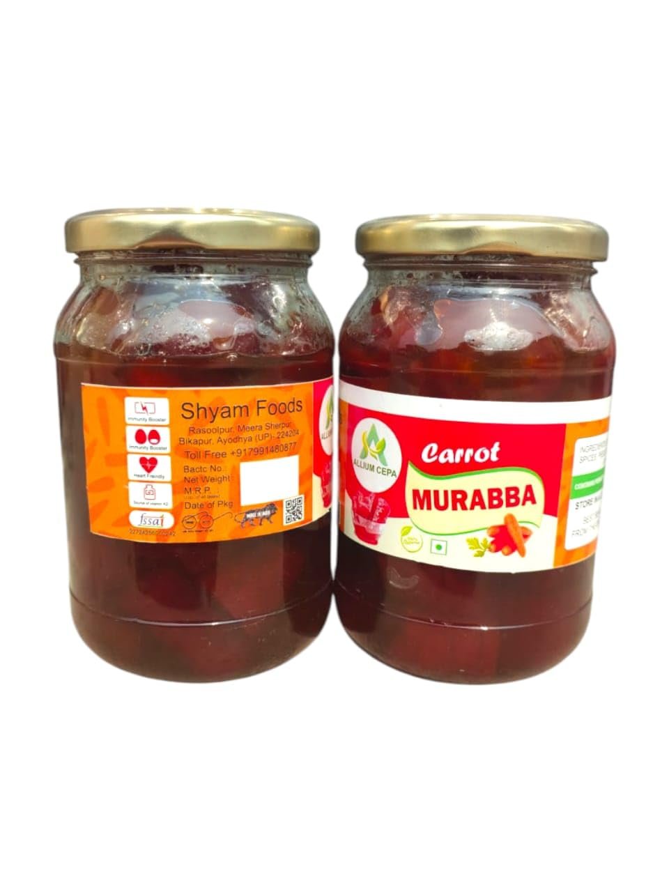 ALLIUM Organic Sweets Carrot Murabba Pieces Immunity boosters, Gajar Murabba Healthy and Fresh Testy for Whole Family, Eat Daily (900 gm)