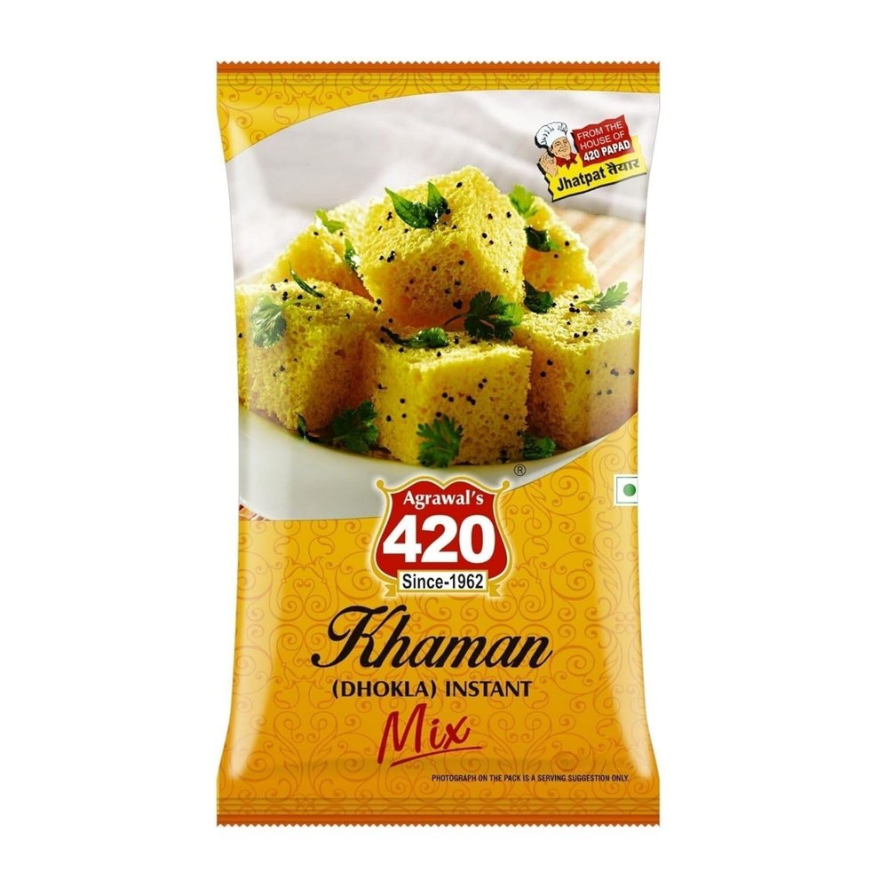 Agrawal's 420 Instant Khaman Mix | Authentic Gujarati Dhokla in 10 Minutes | Chana Dal Flour Based Soft & Spongy Snack | Pack of 2KG