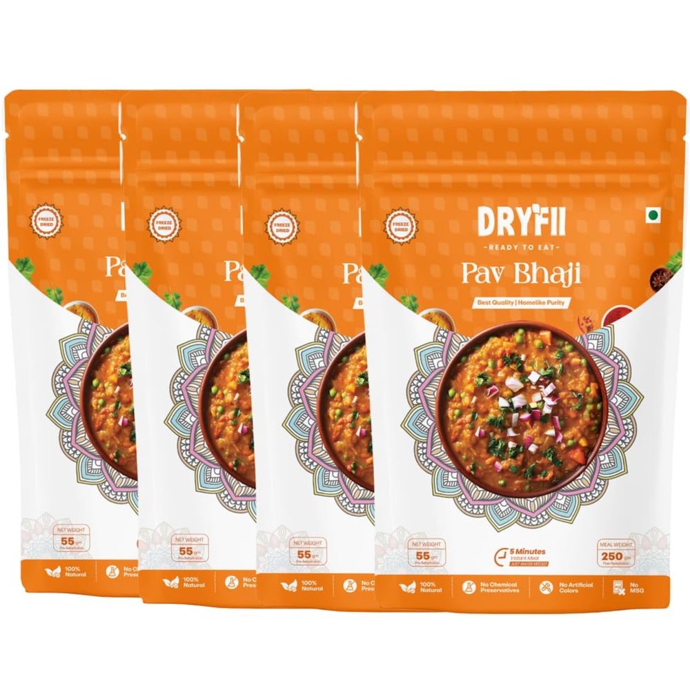 Dryfii Ready-to-Eat Instant Pav Bhaji | Pure Veg | Freeze Dried | Rehydrated Weight 940 g