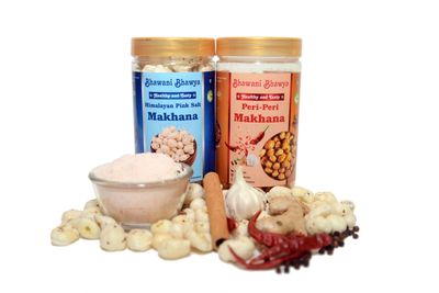 Bhawani Bhawya Roasted & Flavoured Makhana, Peri Peri masala & Himalayan Salt Makhana |Crispy & Crunchy| Gluten-Free| Superfood | Nutrient Rich| Trans-Fat Free| Pack of 2 (80gm Each)