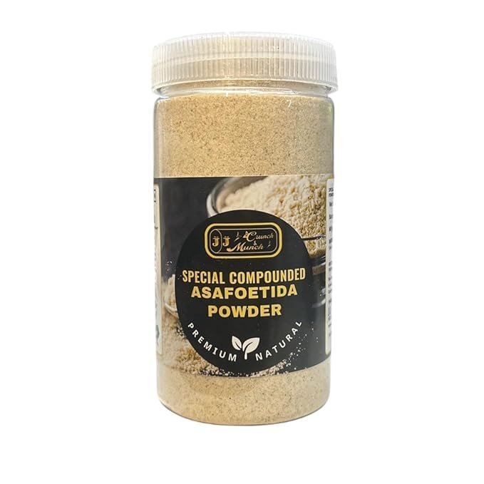 J J Crunch N Munch Pure & Natural Hing Powder | Strong Asafoetida for Dal, Curry Tadka Kitchen Cooking | Bandhani Heeng, Kadak Heeng Tadka Natural Aromatic Spice Flavorful Dishes 200g Pack
