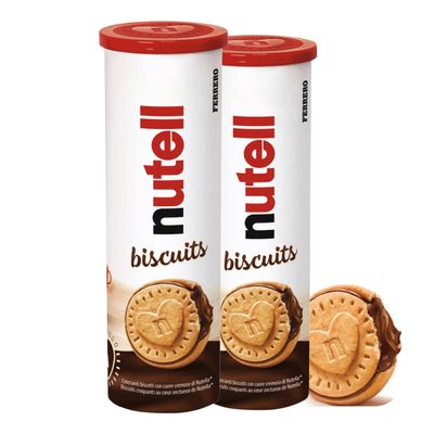 Nutellas Biscuits - Delicious Nutellas Cookies With Hazelnut Spread Filling In A Crush-Free Tube, Nutellas Snacks 12 Biscuits, 166g 2 pack (Imported)