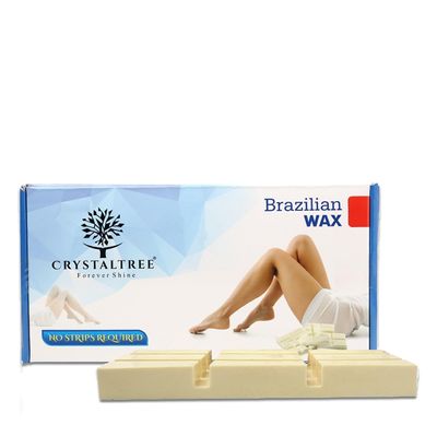 CrystalTree Brazilian Wax White Chocolate Stripless Hard Wax for Face, Upper Lips, Arms, Legs, Bikini Line, Underarms & Full Body Hair Removal for Men & Women 500g