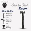 UrbanMooch 6-in-1 Premium Shaving Kit Complete Grooming Set or Shaving Kit for Men with Safety Razor, Brush, Shaving Cream, Aftershave, Scissors & Travel Bag view 3