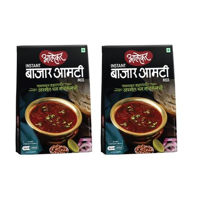 Alekar Instant Bajar Amti Mix | Ready to Cook | 3 Easy Steps |Ready in Just 10mins | 350 Gm | Serves 4 |No Preservative | Just Add Water (Pack Of 2)