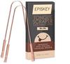 EPISKEY Ayurveda Copper Tongue Scraper Cleaner | Perfect Surgical Tongue Scraper | Best Remedy for Bad Breath | Maintains Oral Hygiene | Thick Safe Blunt Edges | Comfortable Grip (CPR_DBL_HNDL_2PCS) view 1