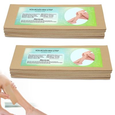 Beige Wax Strips for Removing Hair Without Wax, 140 Pieces Beige Colour Strips, Hair-Free Skin, Gentle and Effective Hair Removal Nonwoven Strips